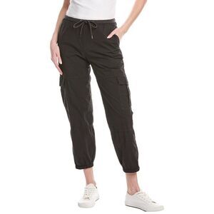 James Perse Womens  Poplin Cargo Pant, Black